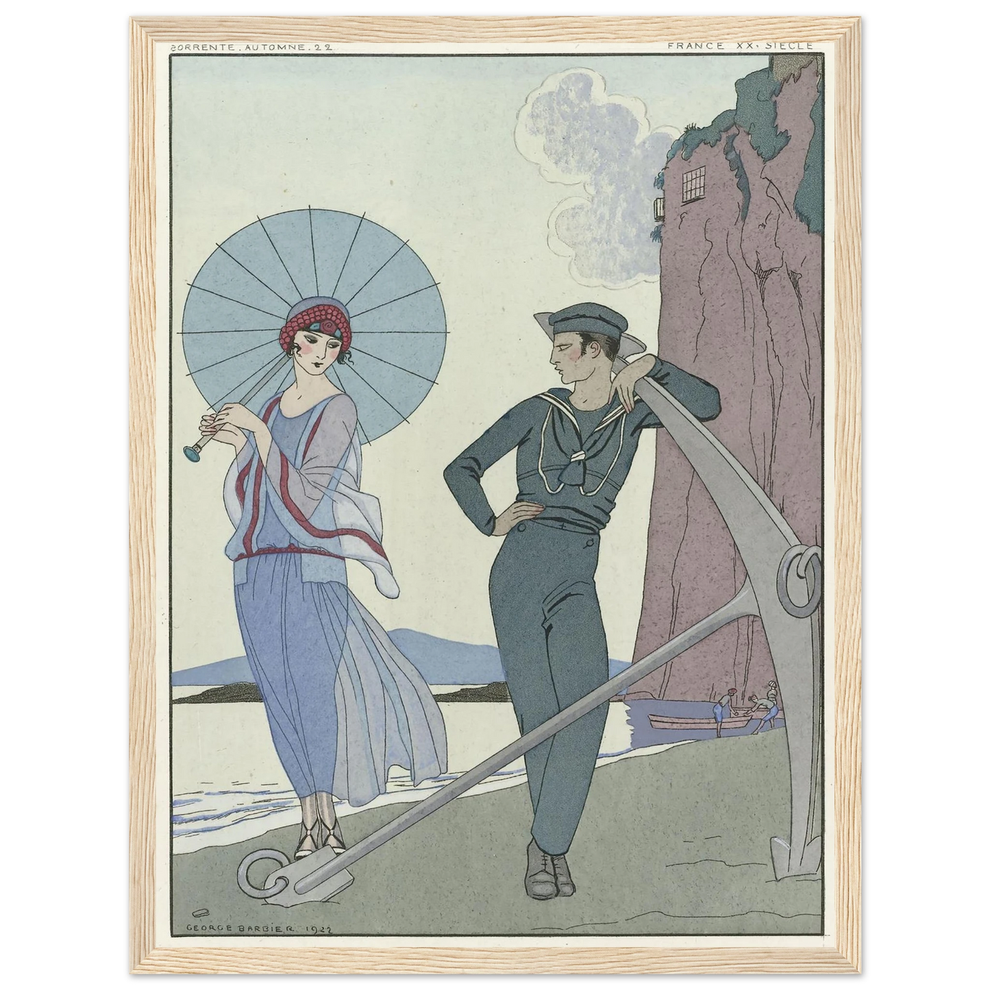 Joie de vivre; Falbalas et Fanfreluches (1923) Art Print | George Barbier - Framed Poster - 30x40 cm / 12x16″ - Black frame