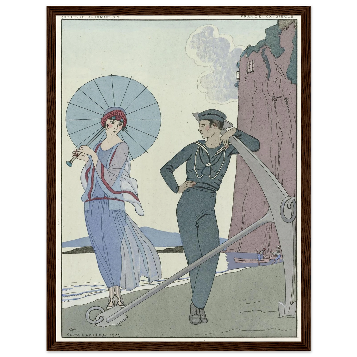 Joie de vivre; Falbalas et Fanfreluches (1923) Art Print | George Barbier - Framed Poster - 30x40 cm / 12x16″ - Black frame