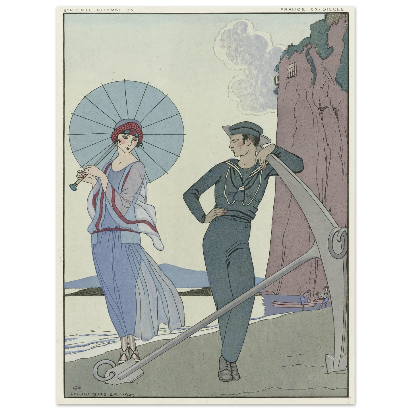 Joie de vivre; Falbalas et Fanfreluches (1923) Art Print | George Barbier - Framed Poster - 30x40 cm / 12x16″ - Black frame