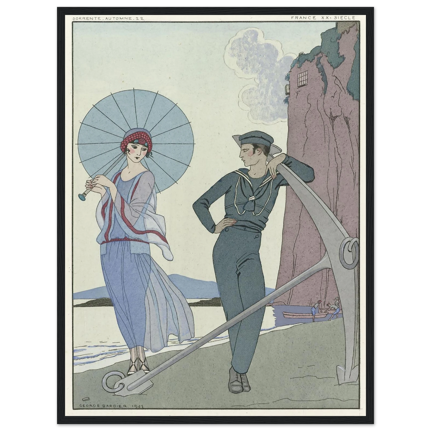 Joie de vivre; Falbalas et Fanfreluches (1923) Art Print | George Barbier - Framed Poster - 30x40 cm / 12x16″ - Black frame