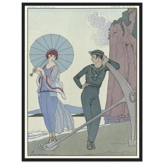 Joie de vivre; Falbalas et Fanfreluches (1923) Art Print | George Barbier - Framed Poster - 30x40 cm / 12x16″ - Black frame
