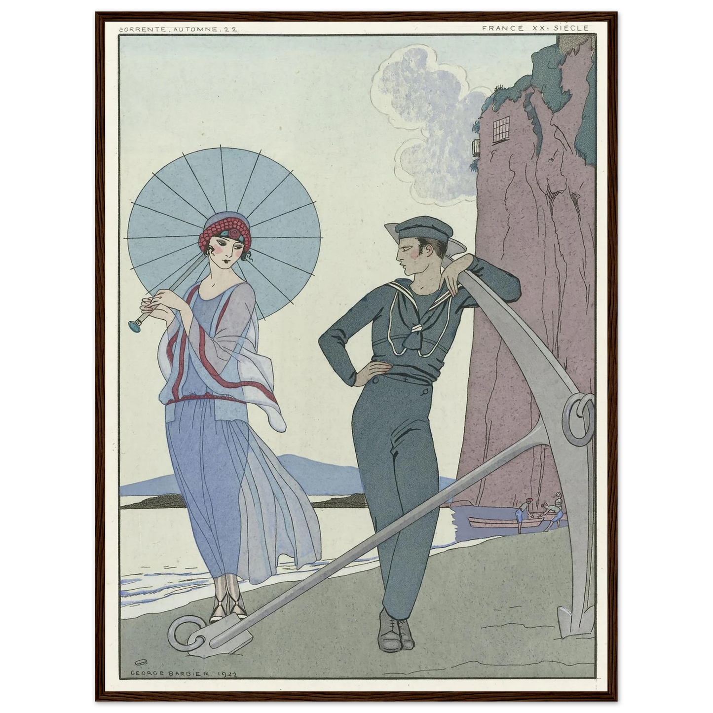 Joie de vivre; Falbalas et Fanfreluches (1923) Art Print | George Barbier - Framed Poster - 30x40 cm / 12x16″ - Black frame
