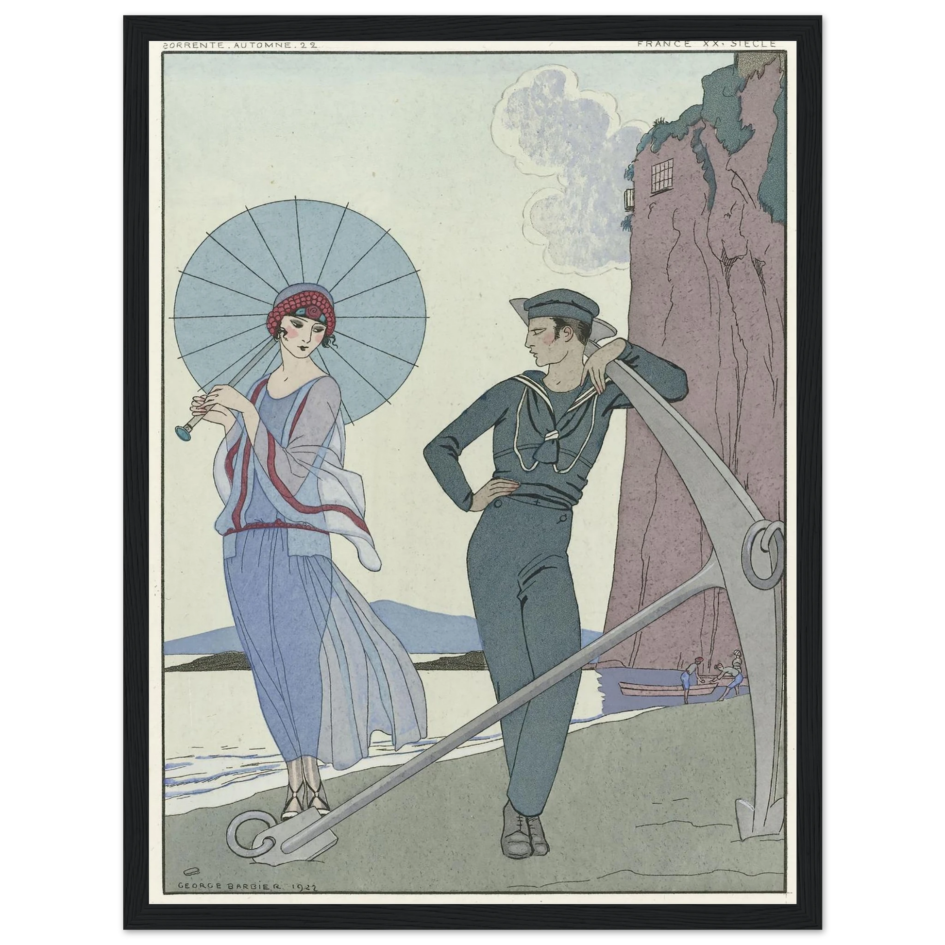 Joie de vivre; Falbalas et Fanfreluches (1923) Art Print | George Barbier - Framed Poster - 30x40 cm / 12x16″ - Black frame