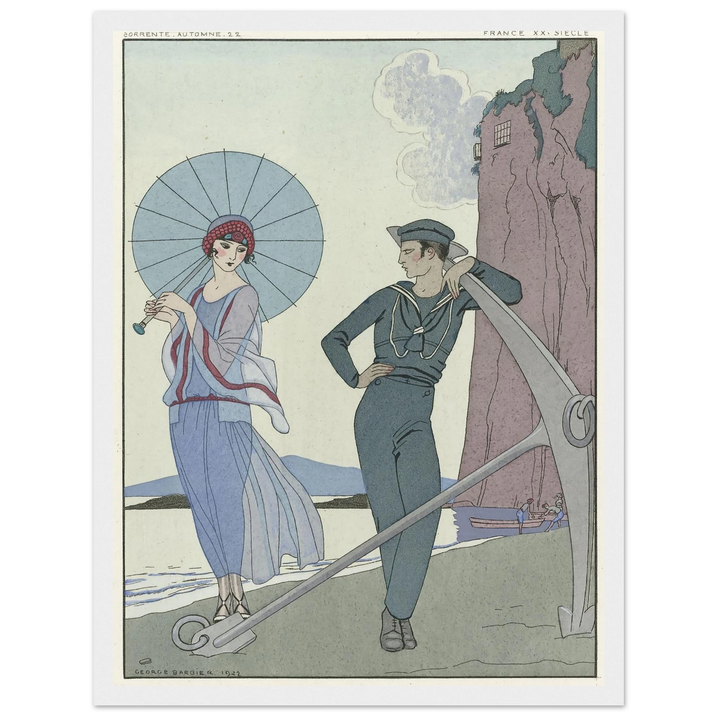 Joie de vivre; Falbalas et Fanfreluches (1923) Art Print | George Barbier - Framed Poster - 30x40 cm / 12x16″ - Black frame