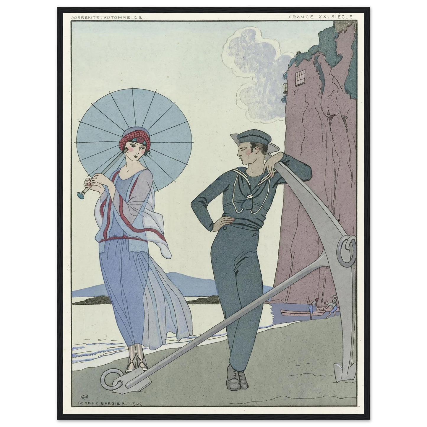 Joie de vivre; Falbalas et Fanfreluches (1923) Art Print | George Barbier - Framed Poster - 30x40 cm / 12x16″ - Black frame