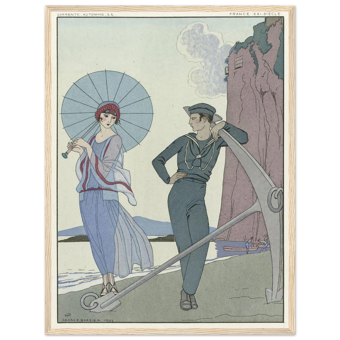 Joie de vivre; Falbalas et Fanfreluches (1923) Art Print | George Barbier - Framed Poster - 30x40 cm / 12x16″ - Black frame
