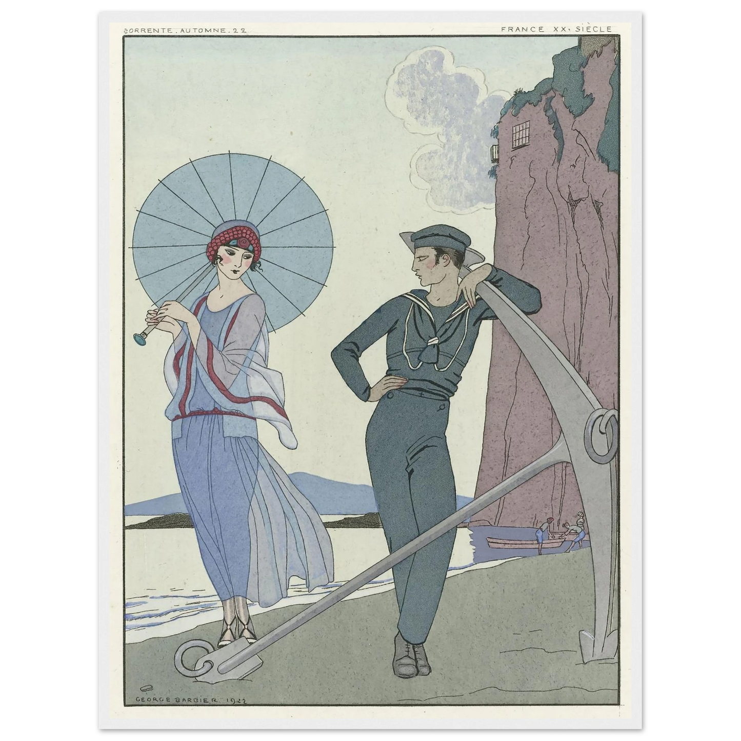 Joie de vivre; Falbalas et Fanfreluches (1923) Art Print | George Barbier - Framed Poster - 30x40 cm / 12x16″ - Black frame