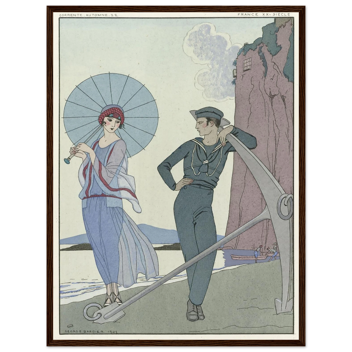 Joie de vivre; Falbalas et Fanfreluches (1923) Art Print | George Barbier - Framed Poster - 30x40 cm / 12x16″ - Black frame