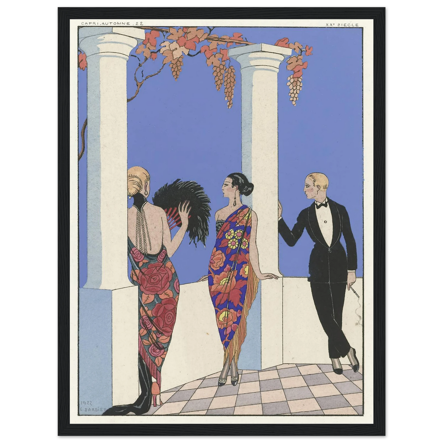 Joie de vivre; Falbalas et Fanfreluches. (1923) Art Print | George Barbier - Framed Poster - 30x40 cm / 12x16″ - Black frame