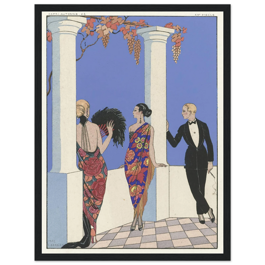 Joie de vivre; Falbalas et Fanfreluches. (1923) Art Print | George Barbier - Framed Poster - 30x40 cm / 12x16″ - Black frame