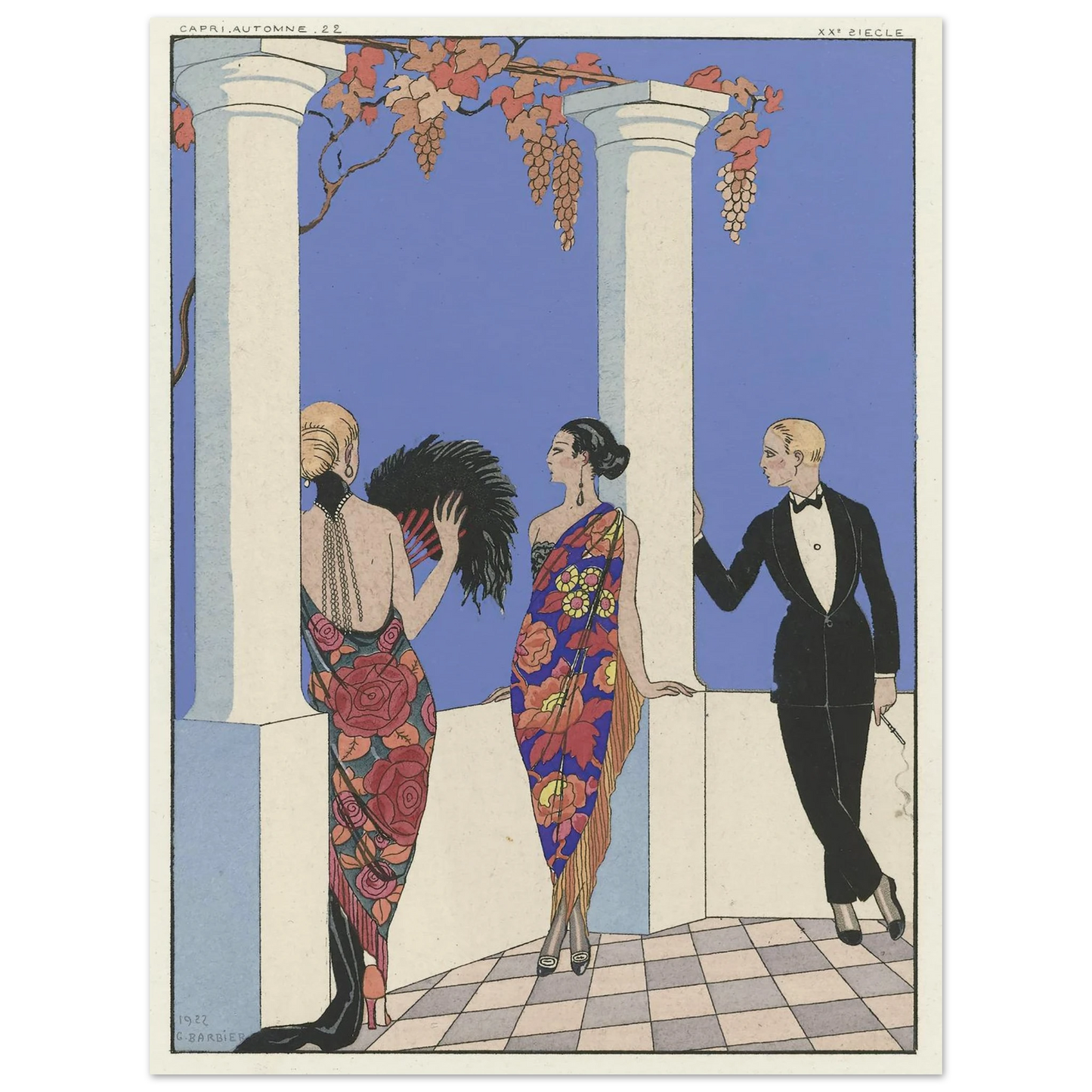 Joie de vivre; Falbalas et Fanfreluches. (1923) Art Print | George Barbier - Framed Poster - 30x40 cm / 12x16″ - Black frame