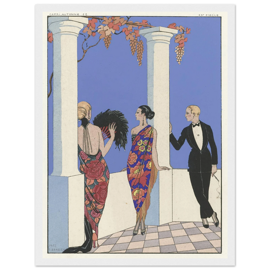Joie de vivre; Falbalas et Fanfreluches. (1923) Art Print | George Barbier - Framed Poster - 30x40 cm / 12x16″ - Black frame