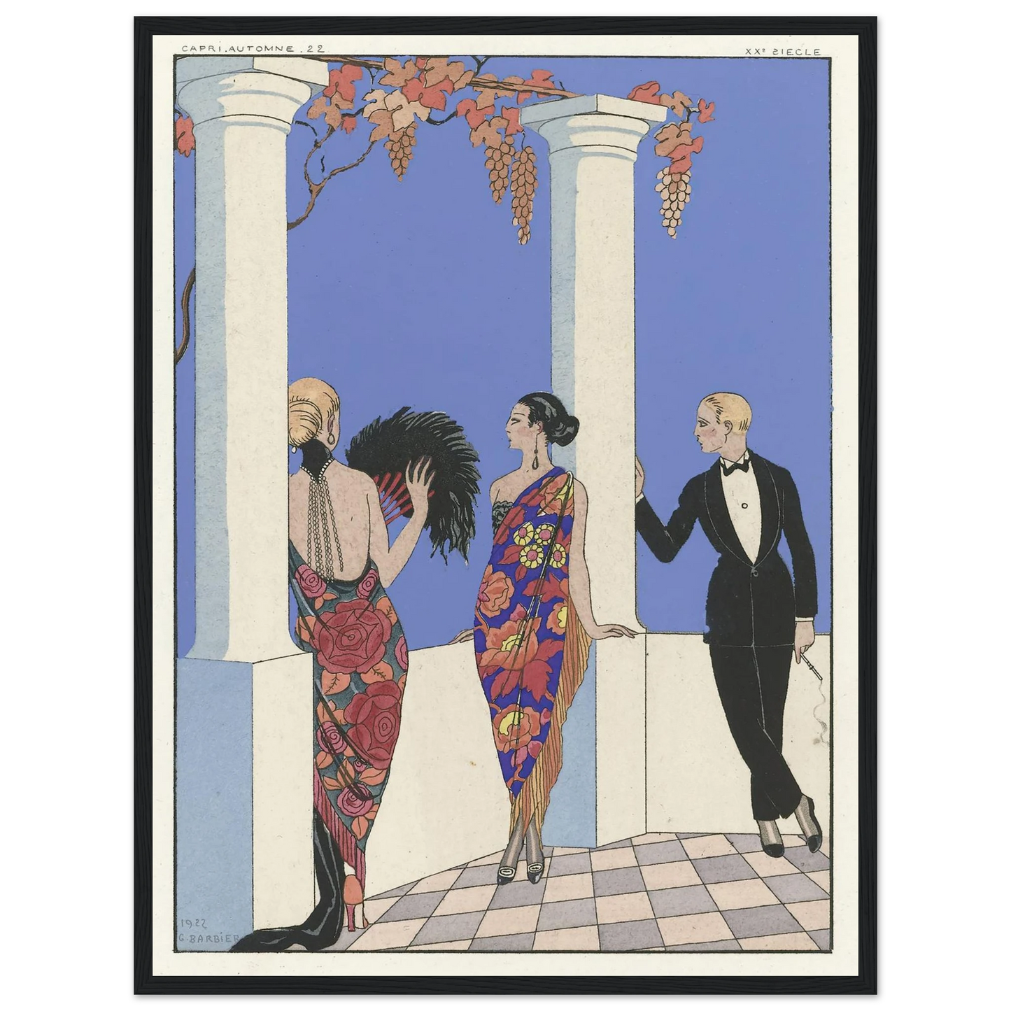 Joie de vivre; Falbalas et Fanfreluches. (1923) Art Print | George Barbier - Framed Poster - 30x40 cm / 12x16″ - Black frame