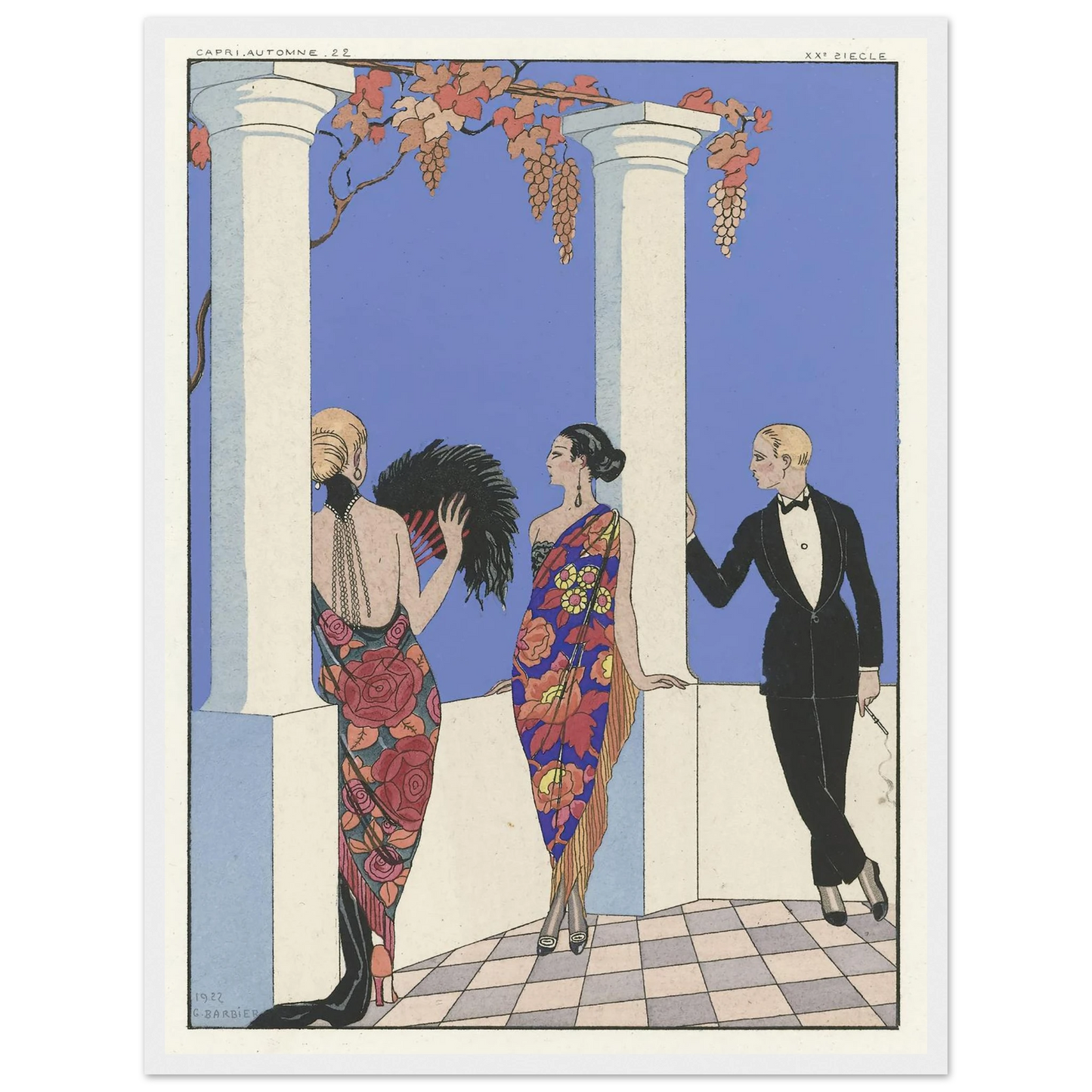 Joie de vivre; Falbalas et Fanfreluches. (1923) Art Print | George Barbier - Framed Poster - 30x40 cm / 12x16″ - Black frame