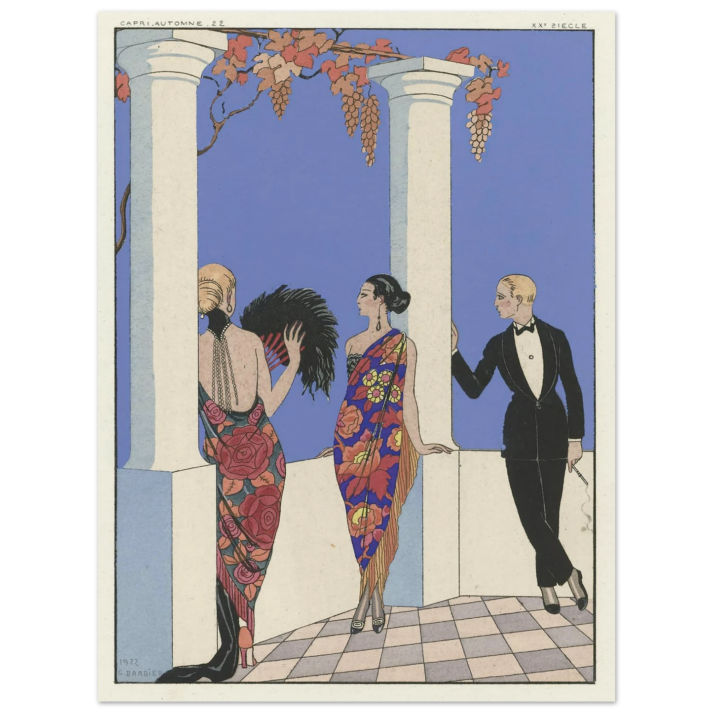 Joie de vivre; Falbalas et Fanfreluches. (1923) Art Print | George Barbier - Framed Poster - 30x40 cm / 12x16″ - Black frame