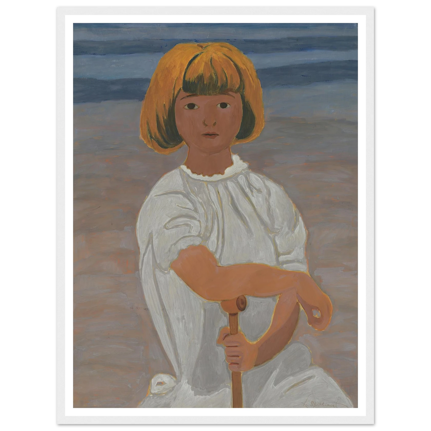 Jong meisje op het strand (from 1924 until 1925) Art Print | Leon Spilliaert - Framed Poster - 30x40 cm / 12x16″ - Black frame