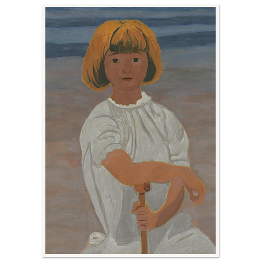 Jong meisje op het strand (from 1924 until 1925) Art Print | Leon Spilliaert - Framed Poster - 30x40 cm / 12x16″ - Black frame