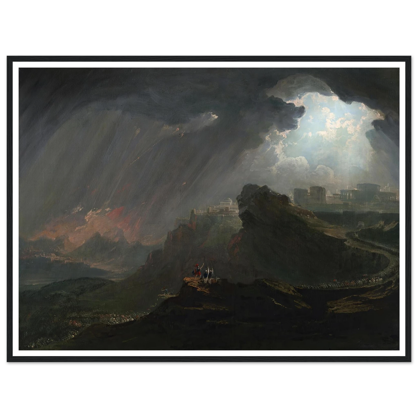 Joshua Commanding the Sun to Stand Still (ca. 1840) Art Print | John Martin - Framed Poster - 30x40 cm / 12x16″ - Black frame