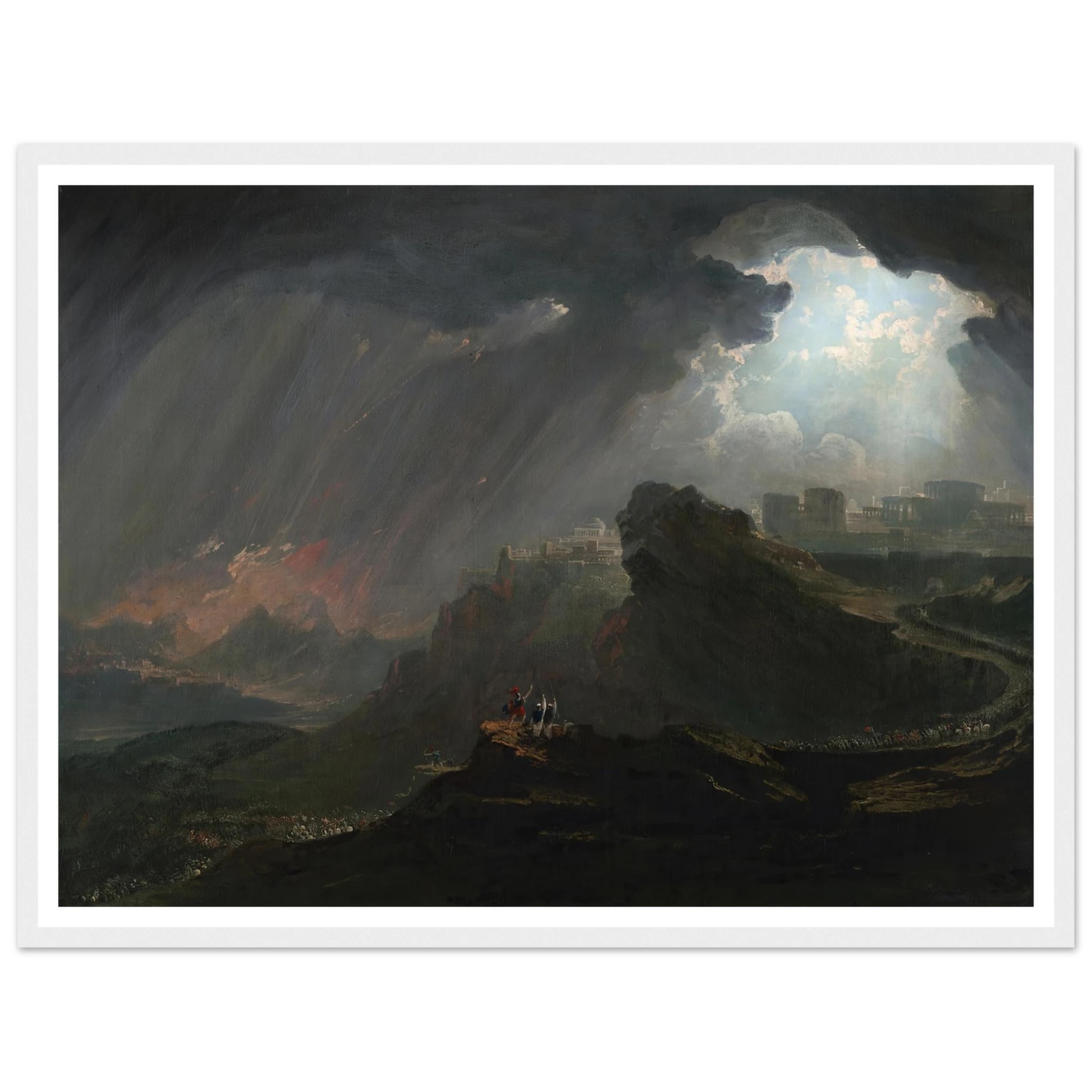 Joshua Commanding the Sun to Stand Still (ca. 1840) Art Print | John Martin - Framed Poster - 30x40 cm / 12x16″ - Black frame