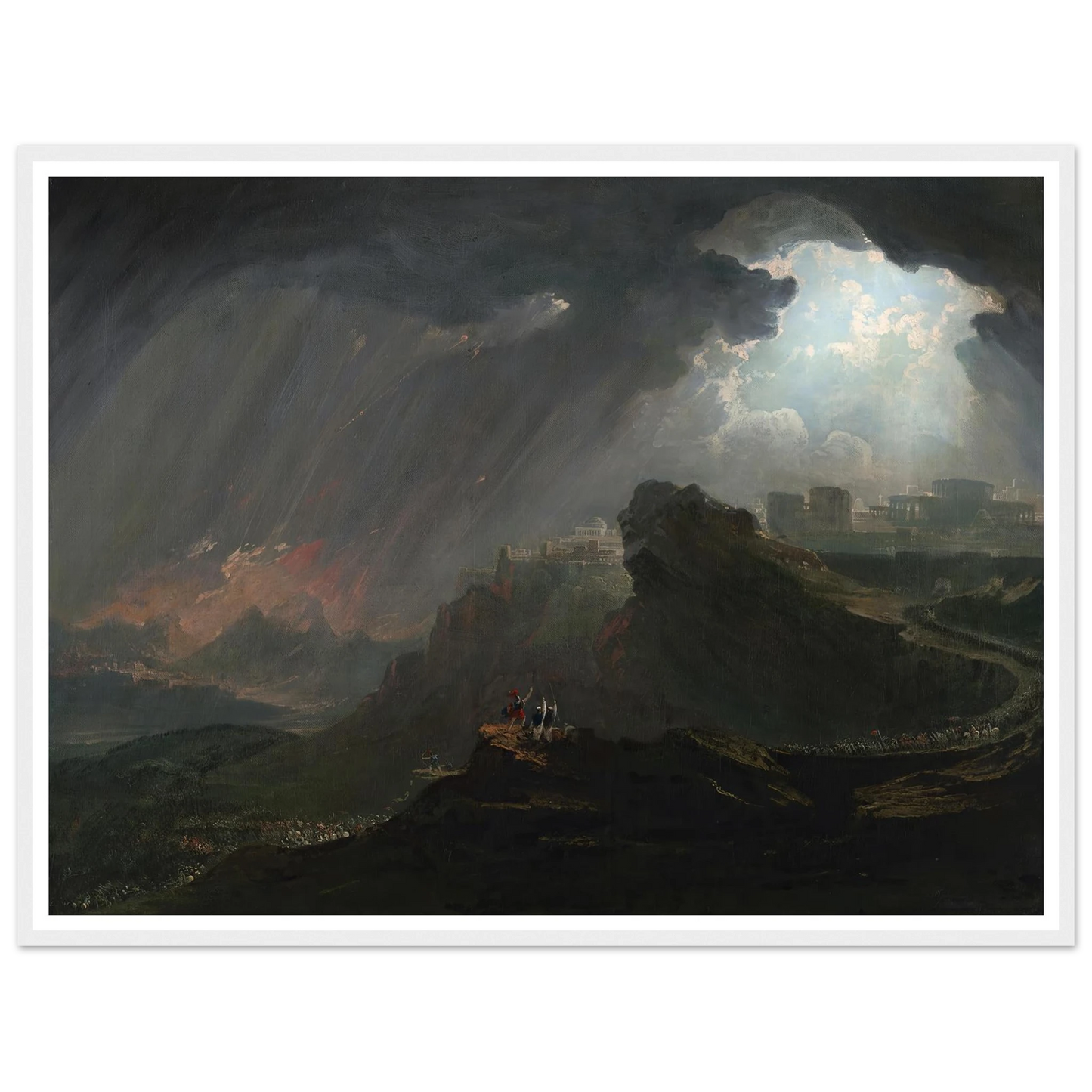 Joshua Commanding the Sun to Stand Still (ca. 1840) Art Print | John Martin - Framed Poster - 30x40 cm / 12x16″ - Black frame