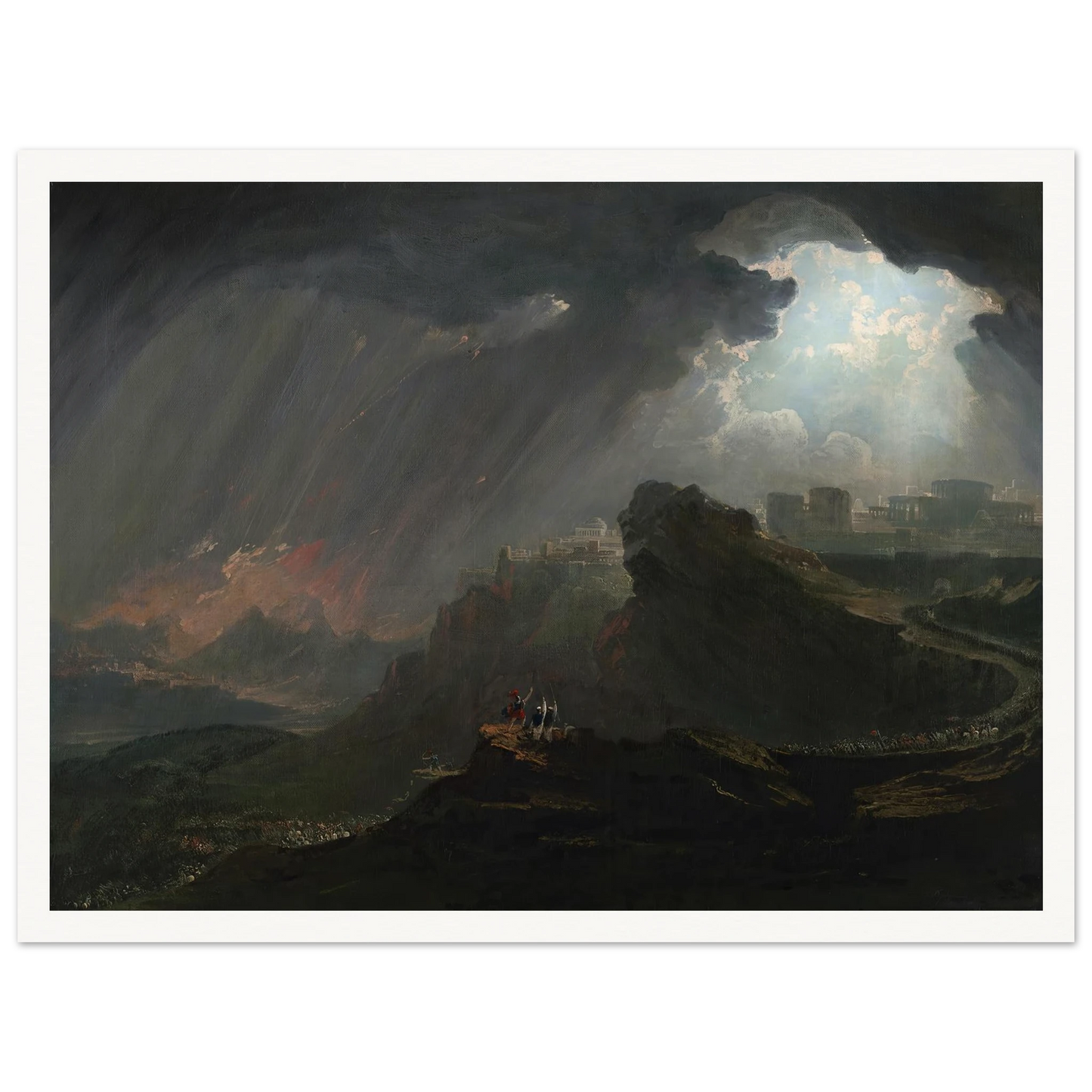 Joshua Commanding the Sun to Stand Still (ca. 1840) Art Print | John Martin - Framed Poster - 30x40 cm / 12x16″ - Black frame