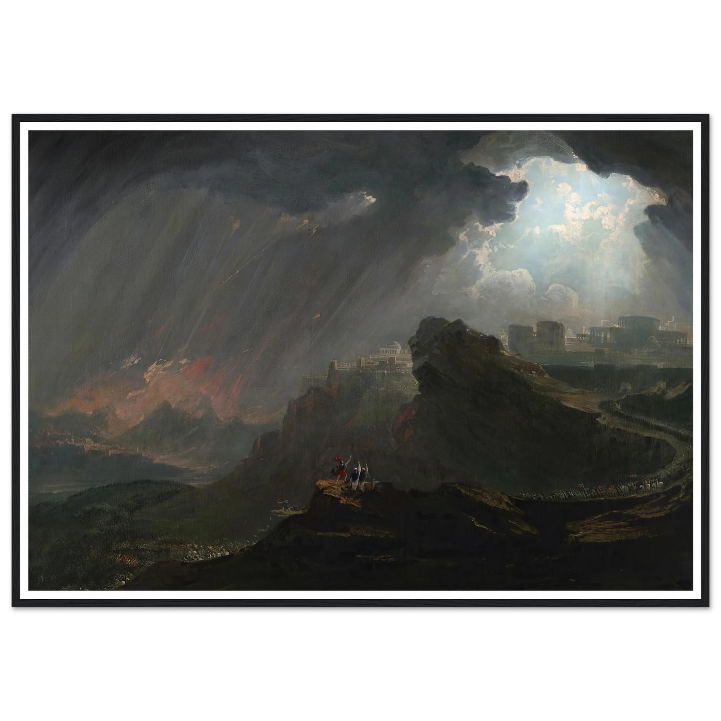 Joshua Commanding the Sun to Stand Still (ca. 1840) Art Print | John Martin - Framed Poster - 30x40 cm / 12x16″ - Black frame