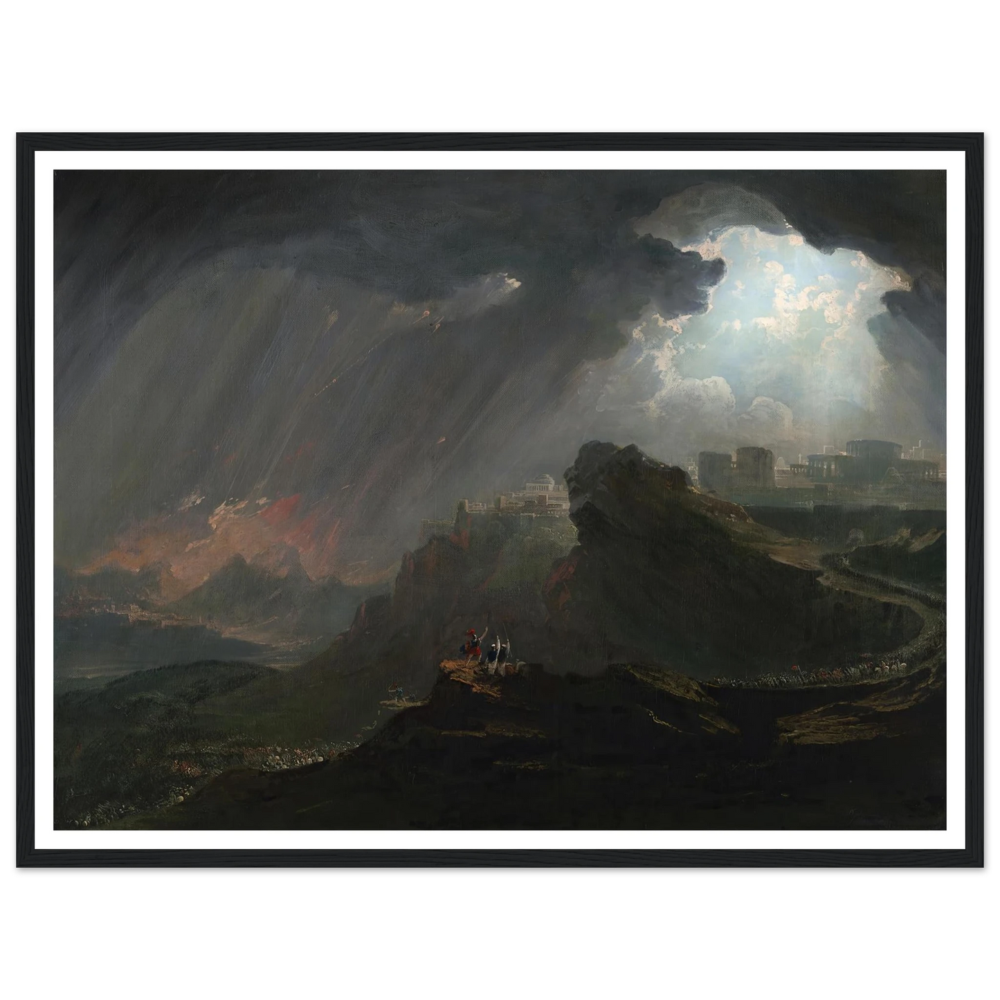 Joshua Commanding the Sun to Stand Still (ca. 1840) Art Print | John Martin - Framed Poster - 30x40 cm / 12x16″ - Black frame