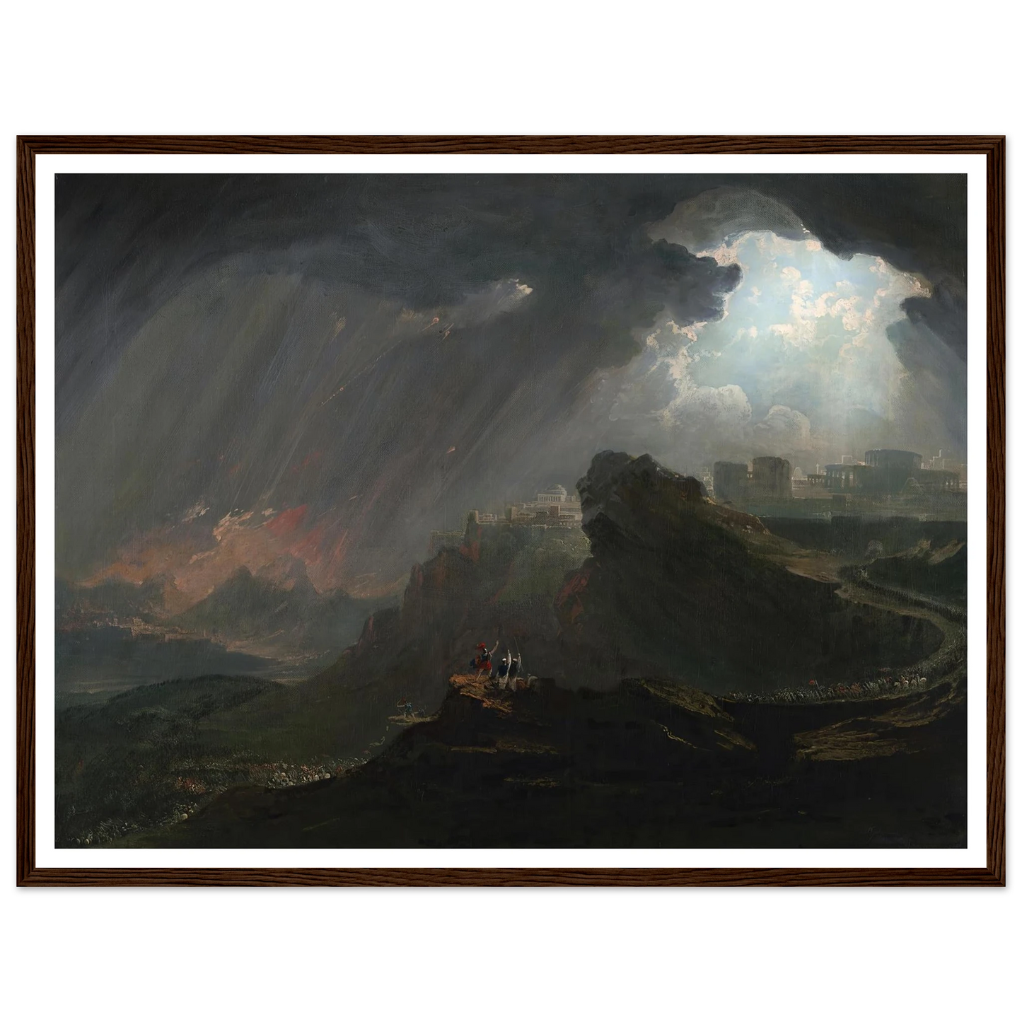Joshua Commanding the Sun to Stand Still (ca. 1840) Art Print | John Martin - Framed Poster - 30x40 cm / 12x16″ - Black frame