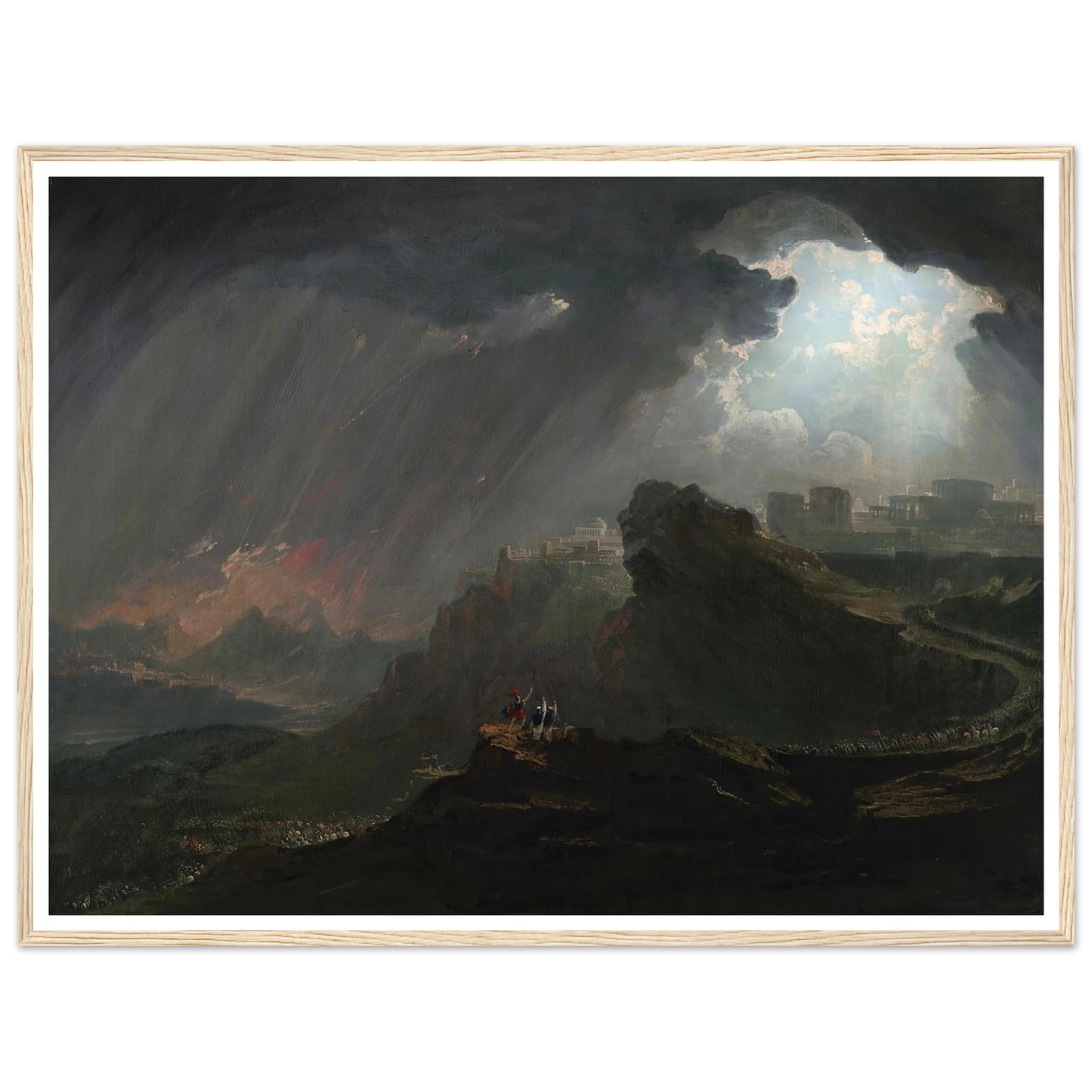 Joshua Commanding the Sun to Stand Still (ca. 1840) Art Print | John Martin - Framed Poster - 30x40 cm / 12x16″ - Black frame