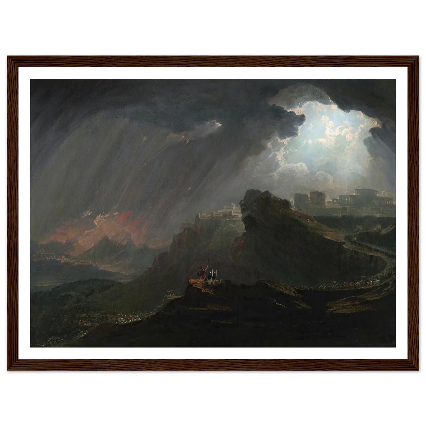 Joshua Commanding the Sun to Stand Still (ca. 1840) Art Print | John Martin - Framed Poster - 30x40 cm / 12x16″ - Black frame