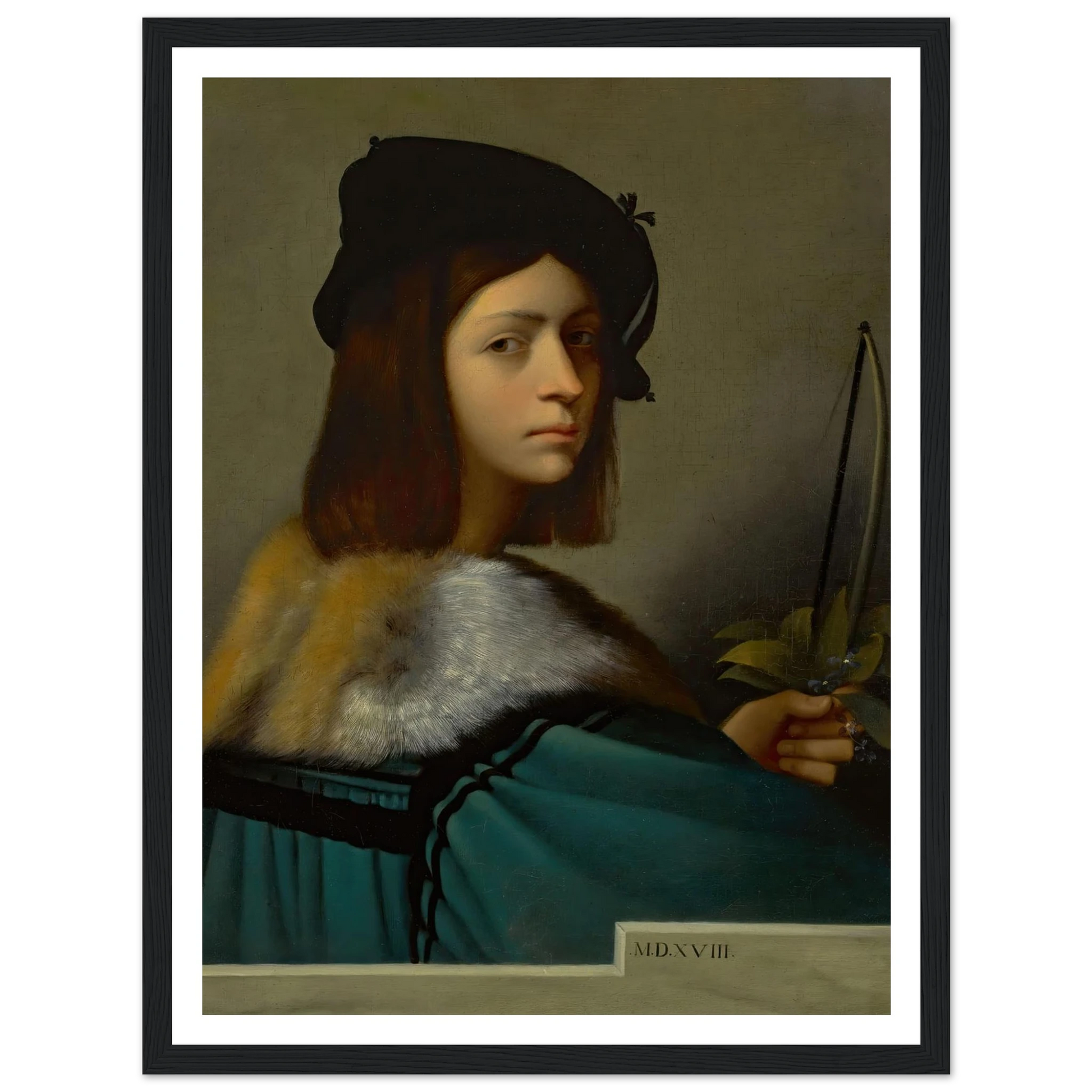 Joueur De Violon (The Violin Player) Art Print | Jean Leon Gerome - Framed Poster - 30x40 cm / 12x16″ - Black frame