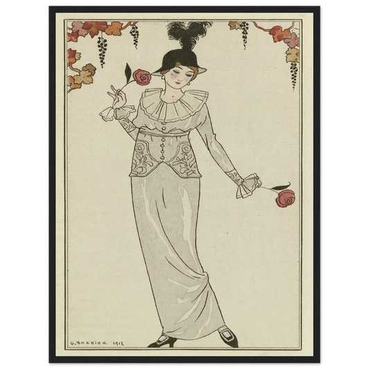 Journal des Dames et des Modes, 1912, Costumes Parisiens, no. 8 (1912) Art Print | George Barbier - Framed Poster - 30x40 cm / 12x16″ - Black frame