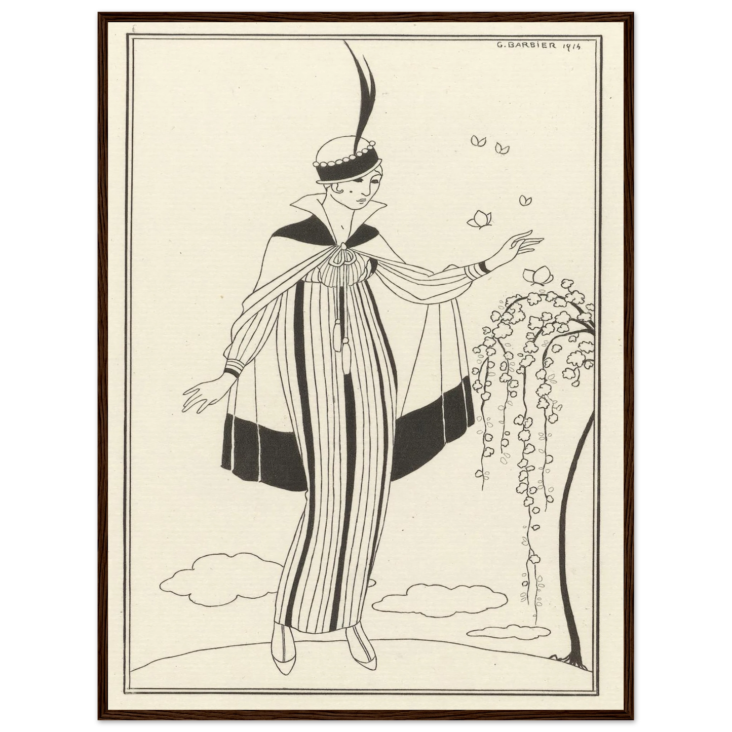 Journal des Dames et des Modes, Costumes Parisiens, 1914, No. 150 (1914) Art Print | George Barbier - Framed Poster - 30x40 cm / 12x16″ - Black frame