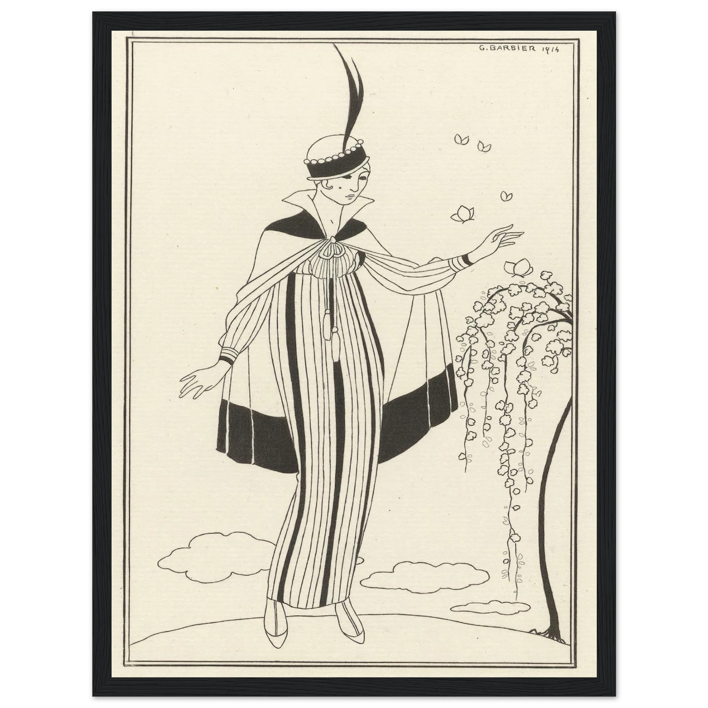 Journal des Dames et des Modes, Costumes Parisiens, 1914, No. 150 (1914) Art Print | George Barbier - Framed Poster - 30x40 cm / 12x16″ - Black frame