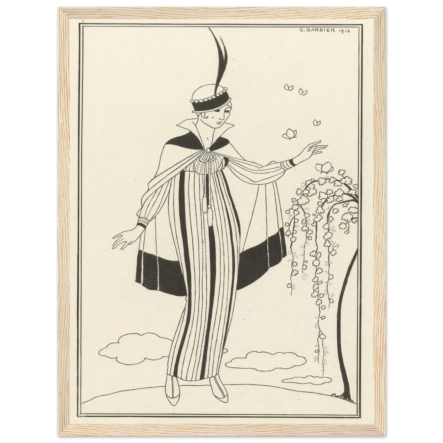 Journal des Dames et des Modes, Costumes Parisiens, 1914, No. 150 (1914) Art Print | George Barbier - Framed Poster - 30x40 cm / 12x16″ - Black frame