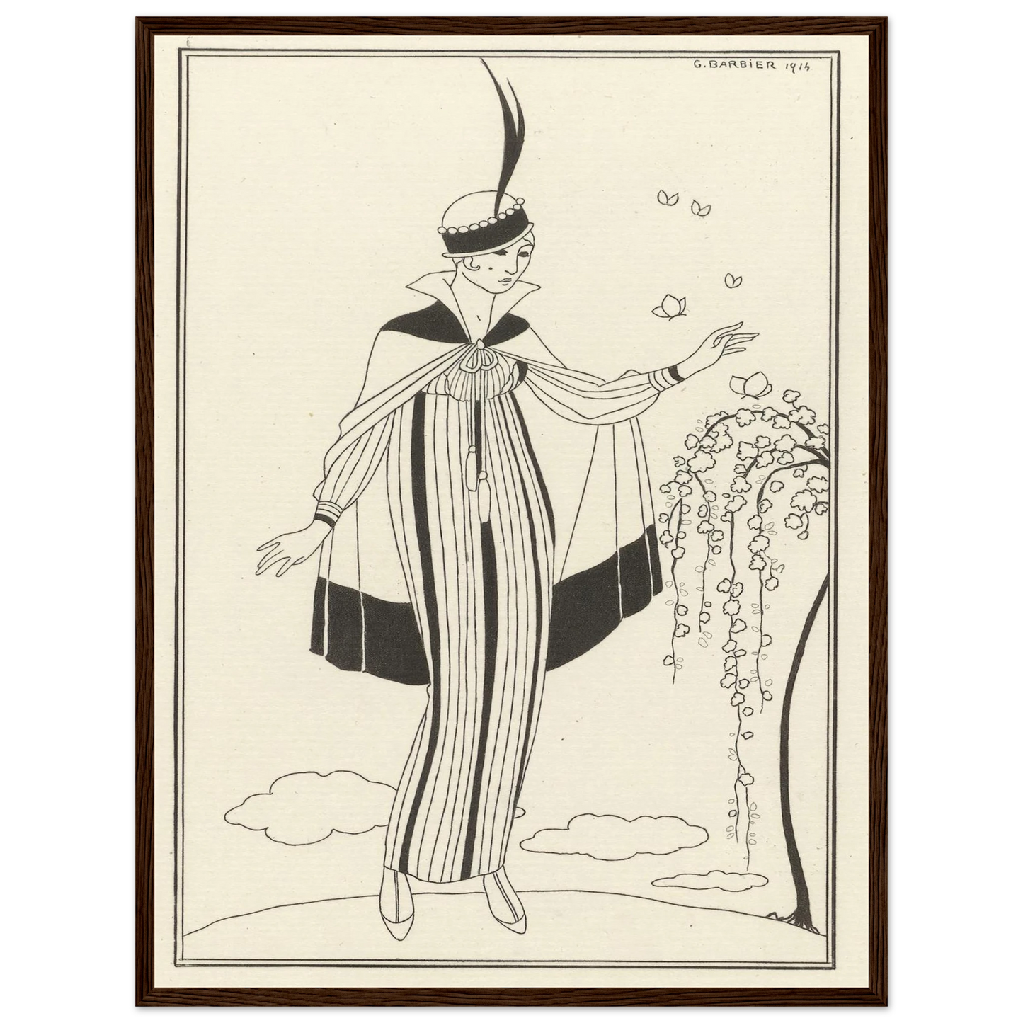 Journal des Dames et des Modes, Costumes Parisiens, 1914, No. 150 (1914) Art Print | George Barbier - Framed Poster - 30x40 cm / 12x16″ - Black frame