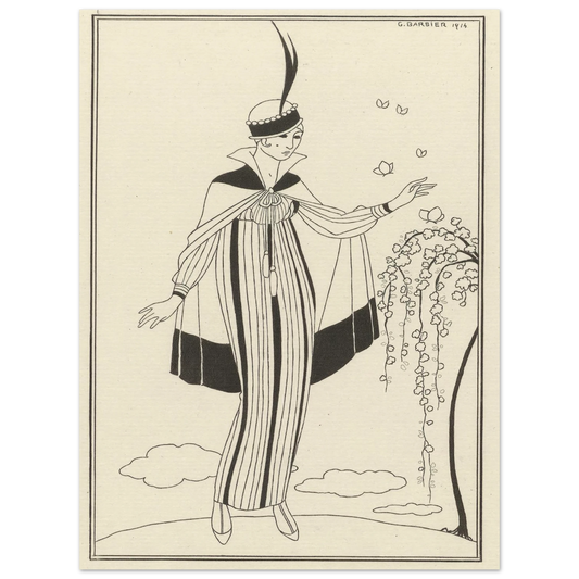 Journal des Dames et des Modes, Costumes Parisiens, 1914, No. 150 (1914) Art Print | George Barbier - Framed Poster - 30x40 cm / 12x16″ - Black frame