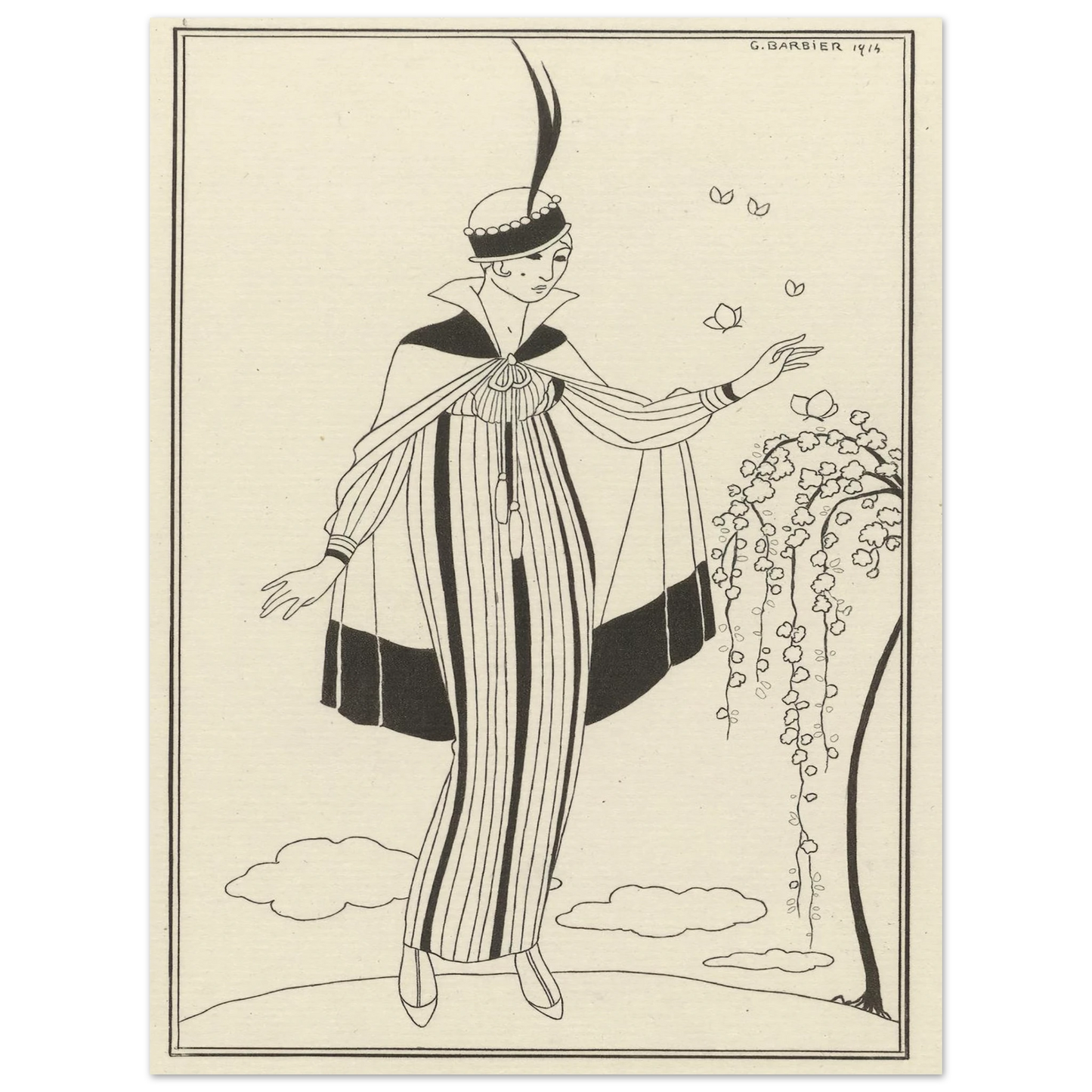 Journal des Dames et des Modes, Costumes Parisiens, 1914, No. 150 (1914) Art Print | George Barbier - Framed Poster - 30x40 cm / 12x16″ - Black frame