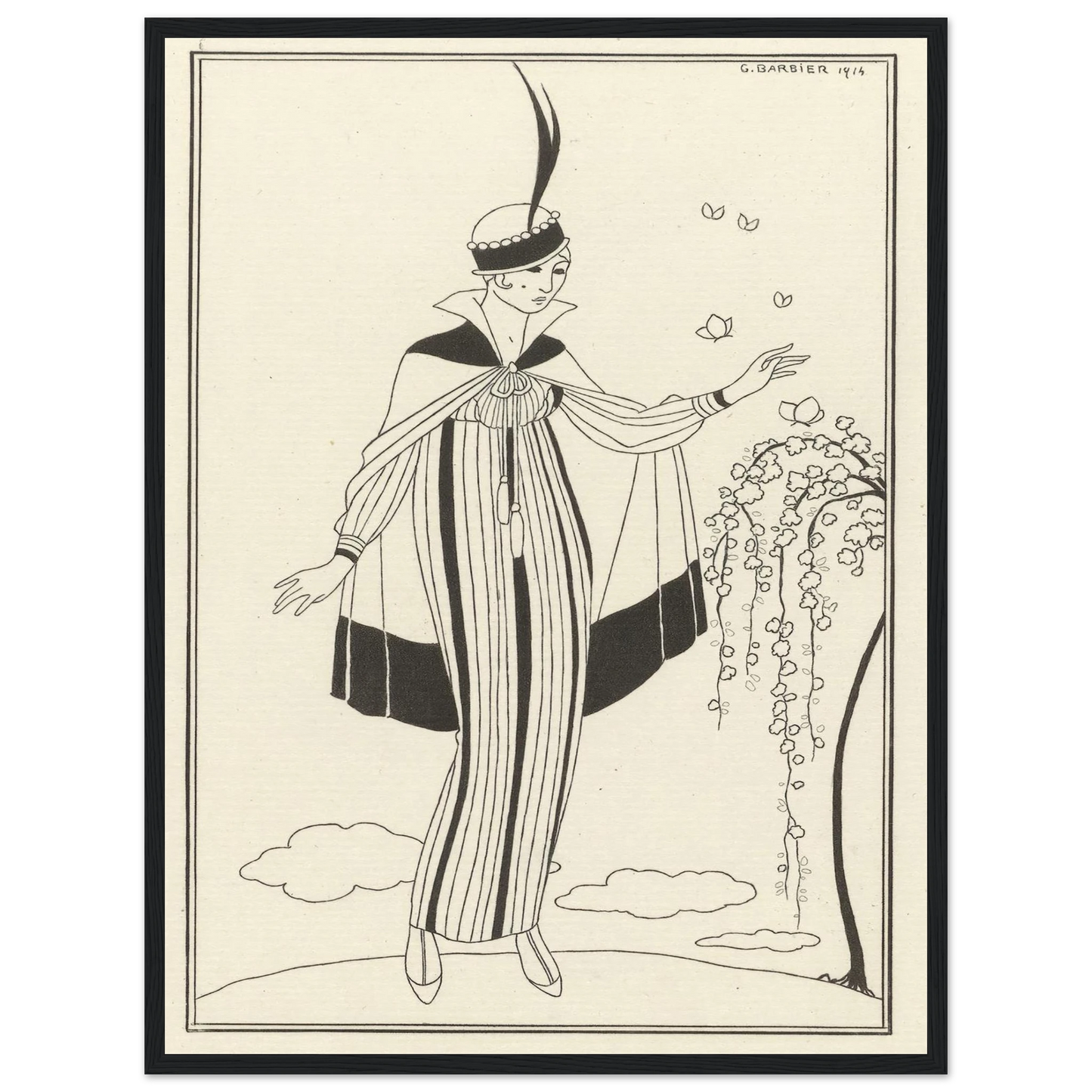 Journal des Dames et des Modes, Costumes Parisiens, 1914, No. 150 (1914) Art Print | George Barbier - Framed Poster - 30x40 cm / 12x16″ - Black frame