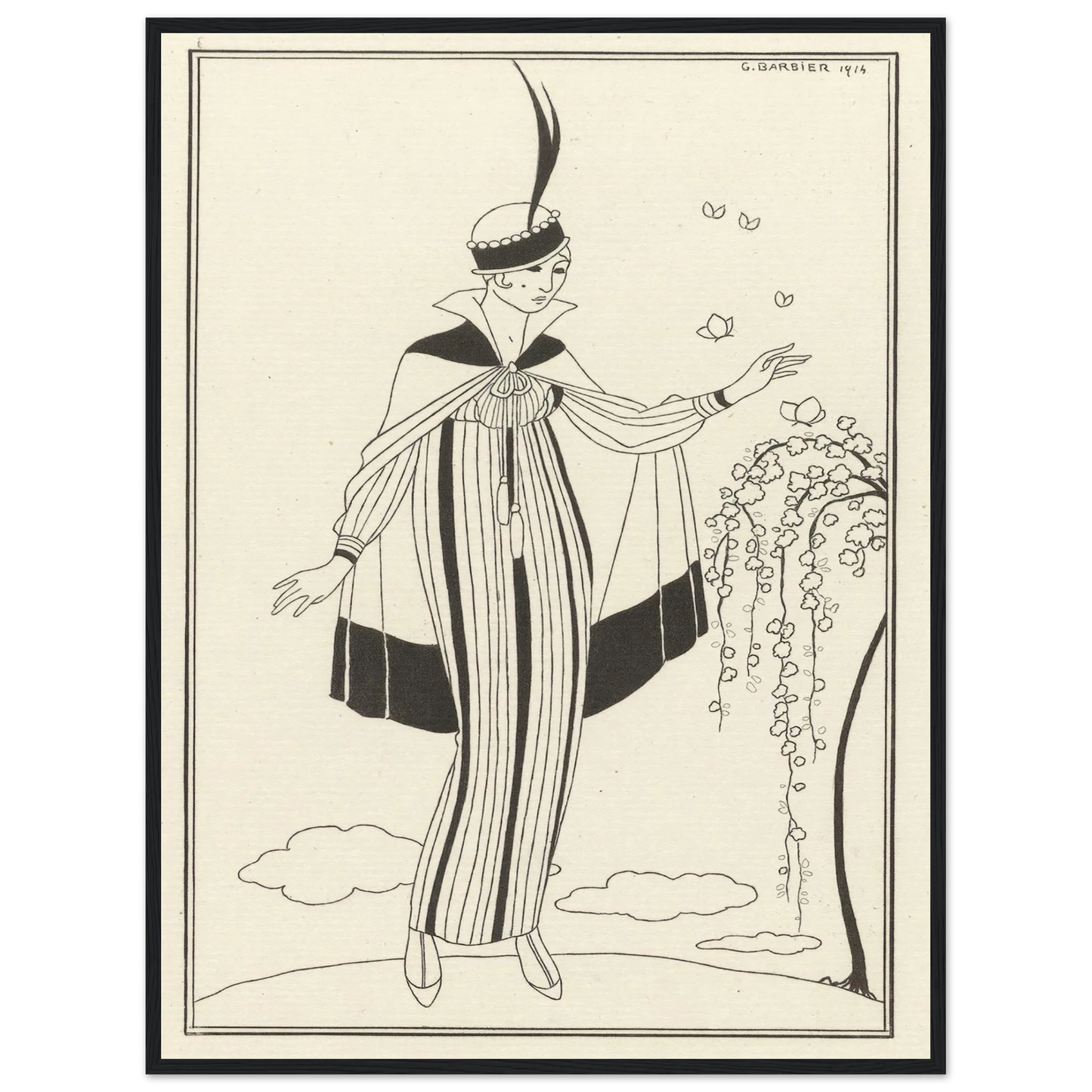 Journal des Dames et des Modes, Costumes Parisiens, 1914, No. 150 (1914) Art Print | George Barbier - Framed Poster - 30x40 cm / 12x16″ - Black frame