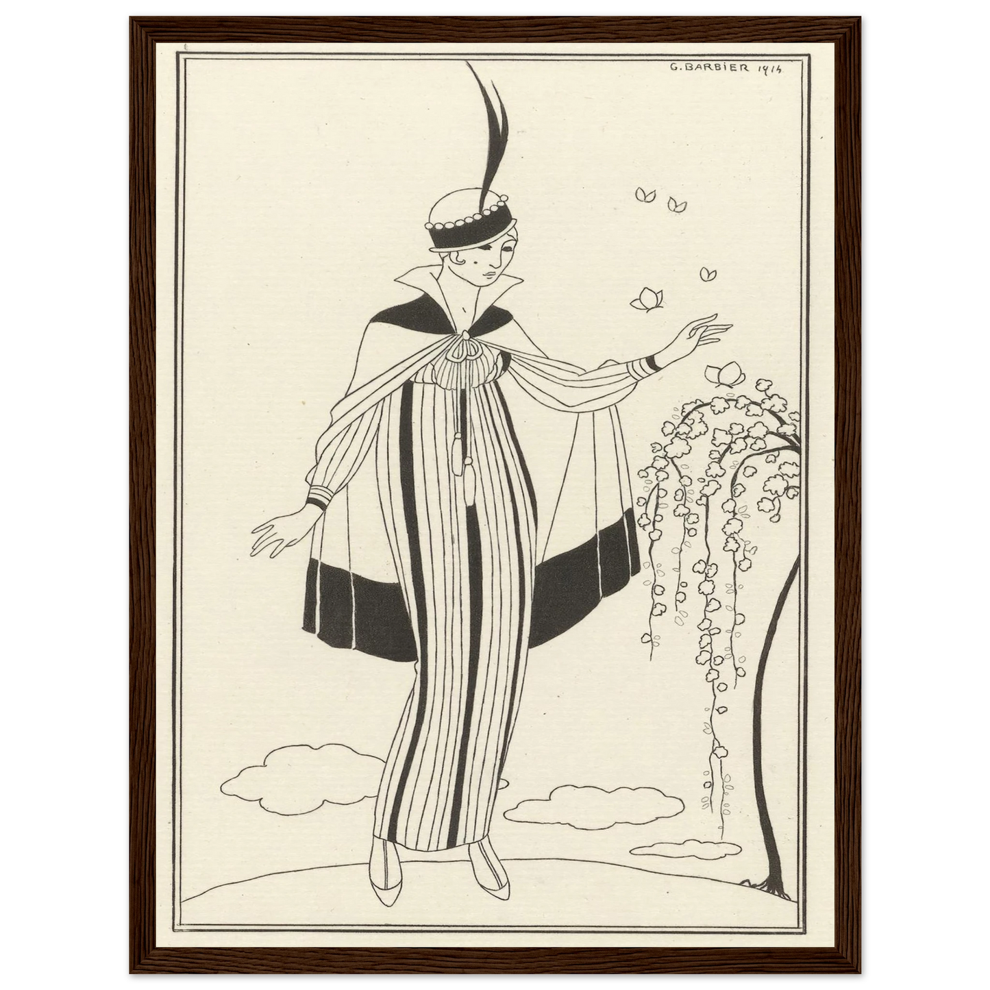 Journal des Dames et des Modes, Costumes Parisiens, 1914, No. 150 (1914) Art Print | George Barbier - Framed Poster - 30x40 cm / 12x16″ - Black frame