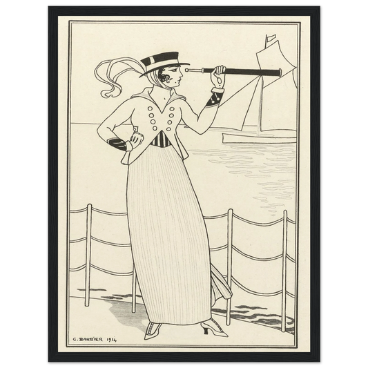 Journal des Dames et des Modes, Costumes Parisiens, 1914, No. 164 (1914) Art Print | George Barbier - Framed Poster - 30x40 cm / 12x16″ - Black frame