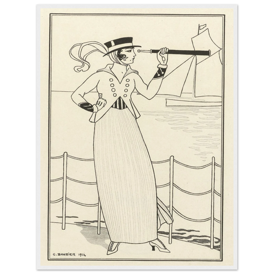 Journal des Dames et des Modes, Costumes Parisiens, 1914, No. 164 (1914) Art Print | George Barbier - Framed Poster - 30x40 cm / 12x16″ - Black frame