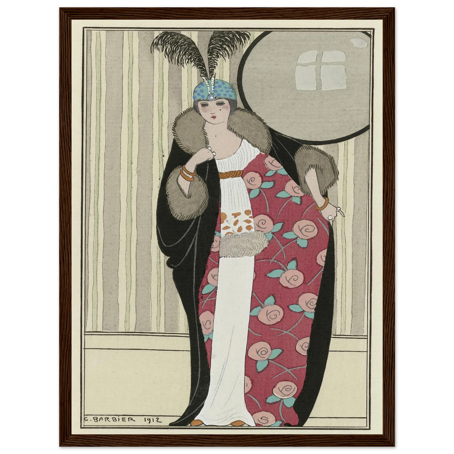Journal des Dames et des Modes; the Fashion Illustrators (1912) Art Print | George Barbier - Framed Poster - 30x40 cm / 12x16″ - Black frame