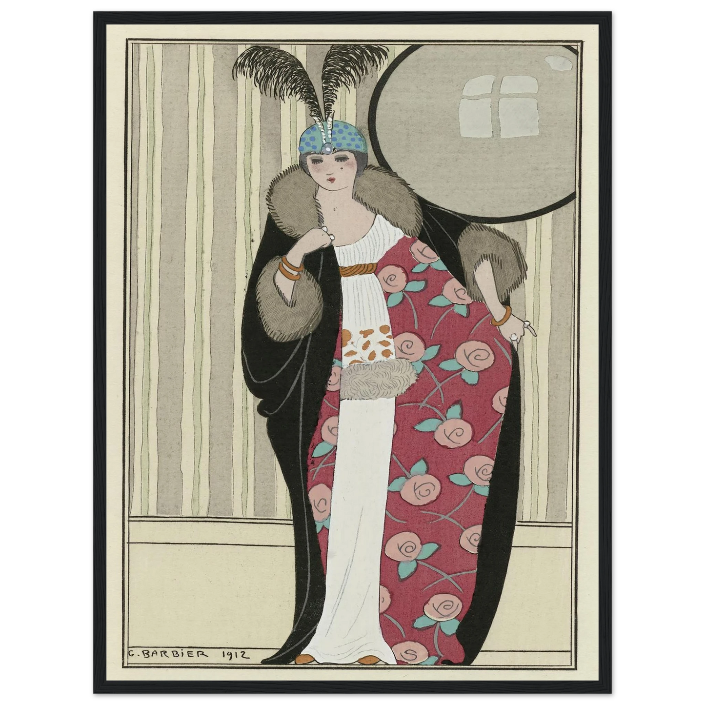 Journal des Dames et des Modes; the Fashion Illustrators (1912) Art Print | George Barbier - Framed Poster - 30x40 cm / 12x16″ - Black frame