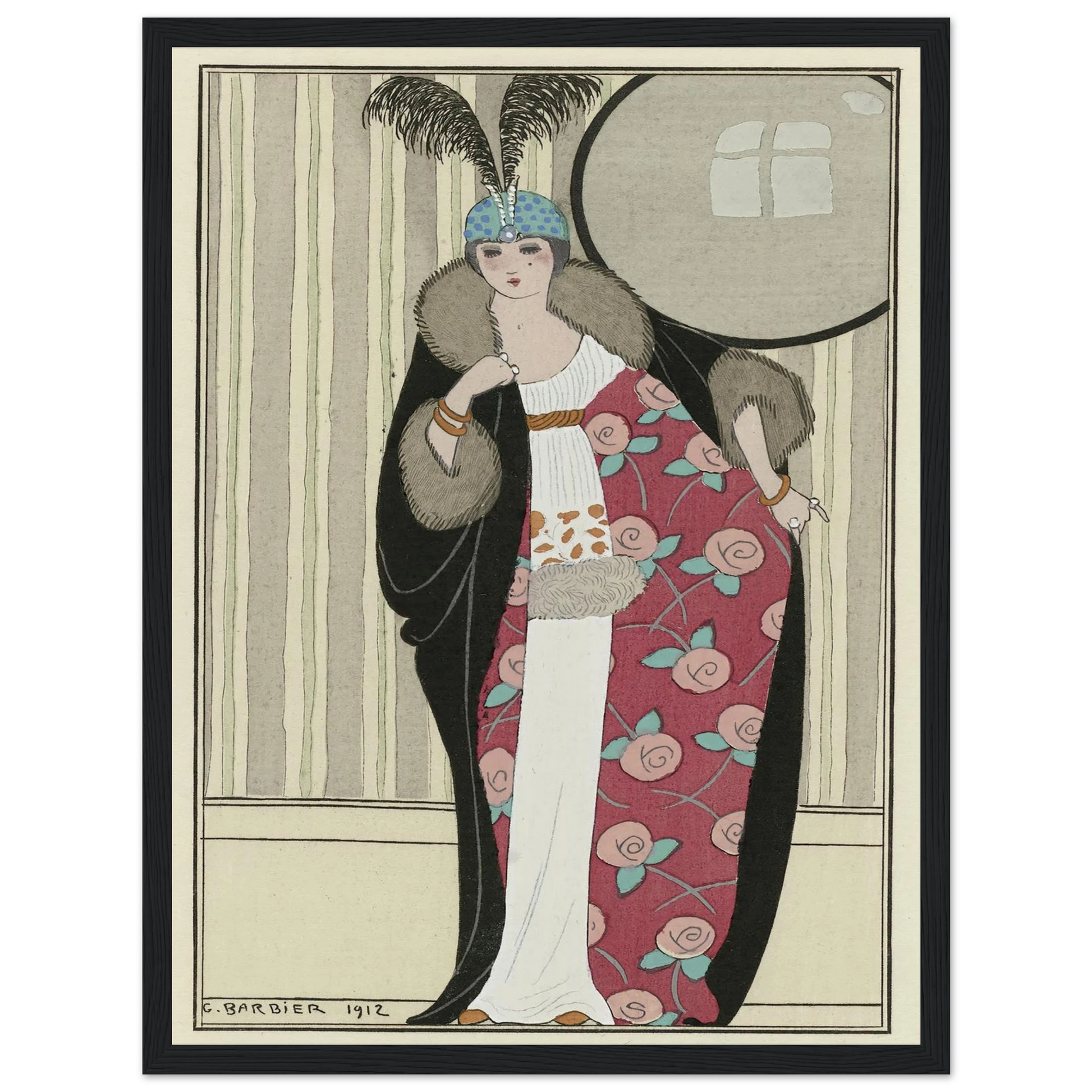 Journal des Dames et des Modes; the Fashion Illustrators (1912) Art Print | George Barbier - Framed Poster - 30x40 cm / 12x16″ - Black frame