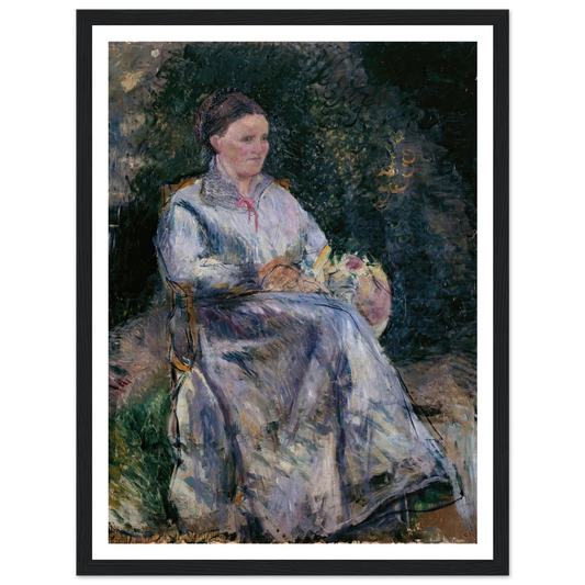 Julie Pissarro au jardin (1874) Art Print | Camille Pissarro - Framed Poster - 30x40 cm / 12x16″ - Black frame