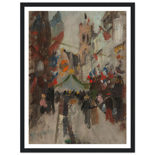 July 14th in Dieppe (1894 - 1898) Art Print | Frits Thaulow - Framed Poster - 30x40 cm / 12x16″ - Black frame