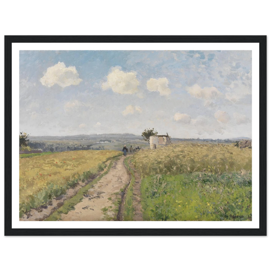 June morning near Pontoise (1873) Art Print | Camille Pissarro - Framed Poster - 30x40 cm / 12x16″ - Black frame