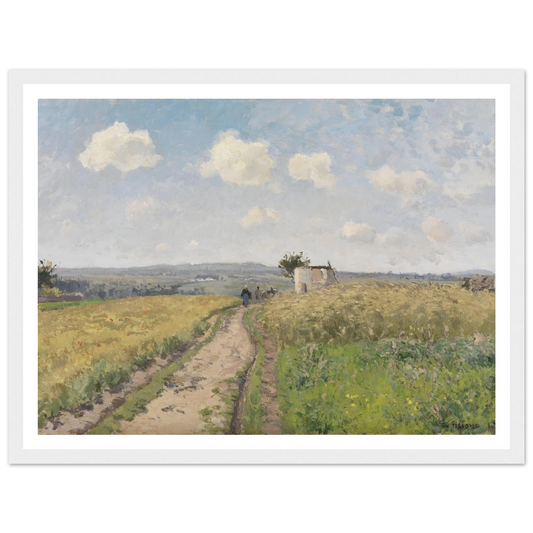 June morning near Pontoise (1873) Art Print | Camille Pissarro - Framed Poster - 30x40 cm / 12x16″ - Black frame